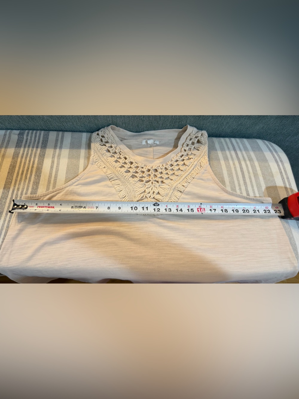 Maurices Cream Crochet V-Neck Tank Top - Picture 4 of 5